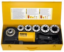 Rems 540022 R220 Amigo 2 Set M 20-25-32-40-50(M x 1.5) coupe-fil électrique avec têtes de coupe à changement rapide