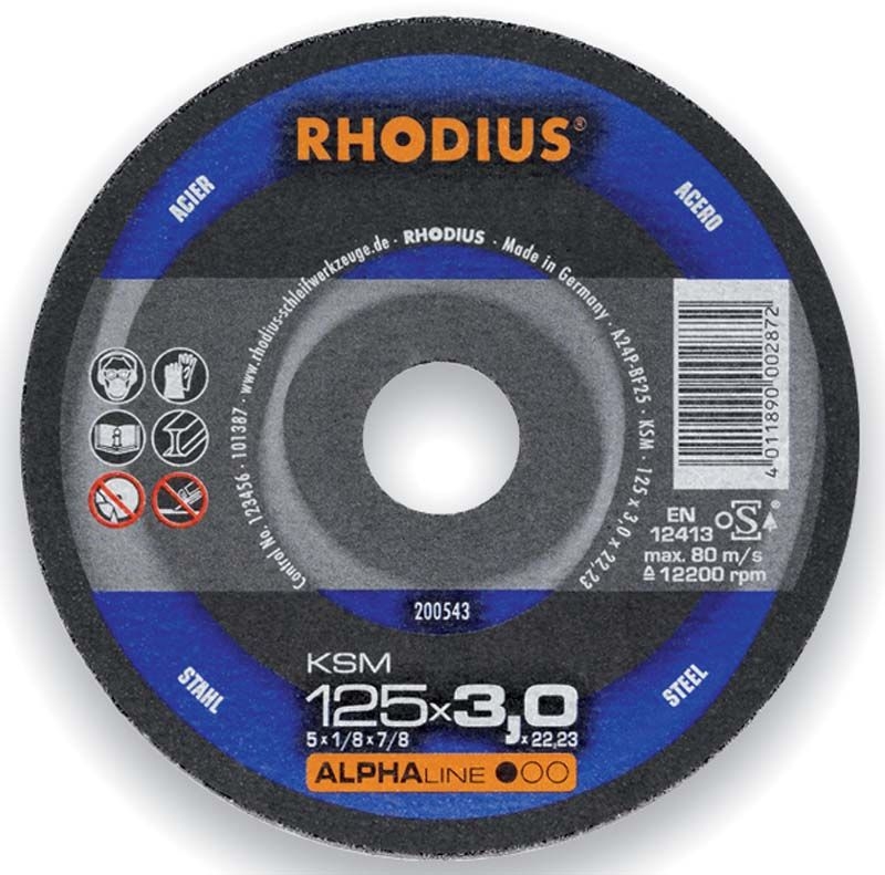 Rhodius 200509 KSM Disque à découper le métal 180 x 3,0 x 22,23 mm