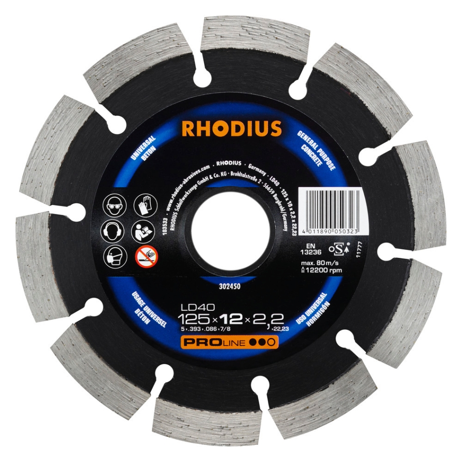 Rhodius 302450 LD40 Disque diamant 125 mm
