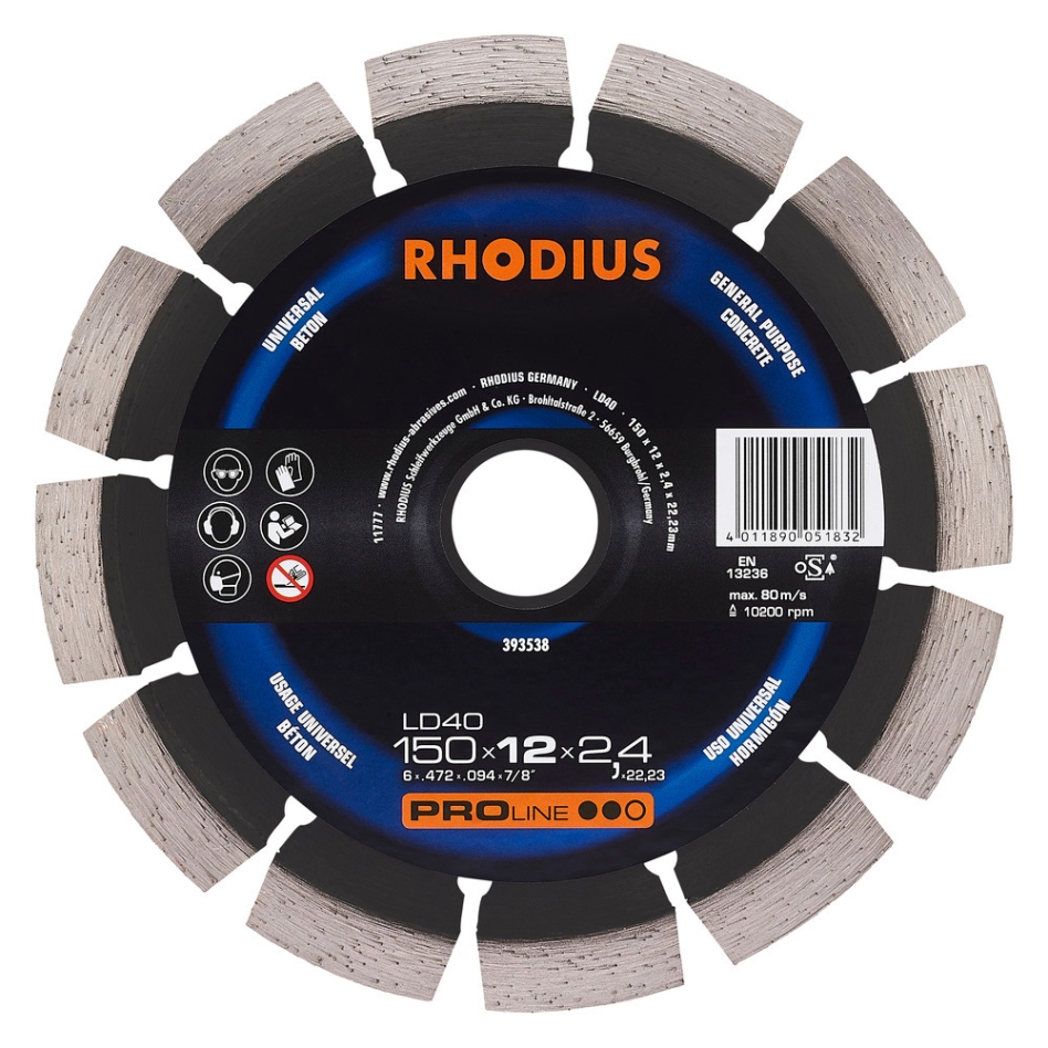 Rhodius 393538 LD40 Meule à tronçonner diamantée 150mm