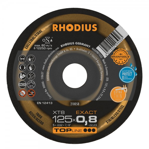 Rhodius 206163 XT10 Disque de coupe extra fin 125x1,0x22,23