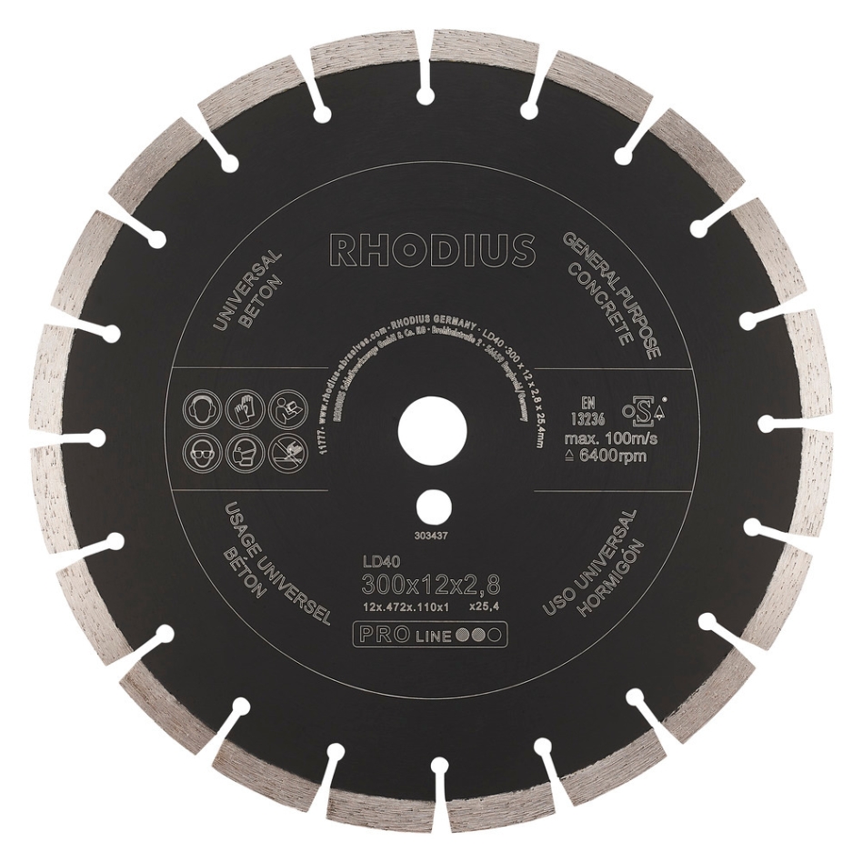Rhodius 303437 LD40 Disque à découper diamanté 300mm