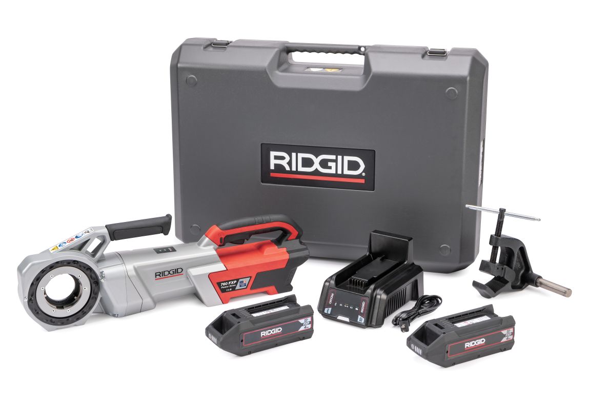 Ridgid 72078 760 FXP Coupe-fil électrique (11-R) avec bras de support 2x batteries 4Ah et chargeur dans la valise