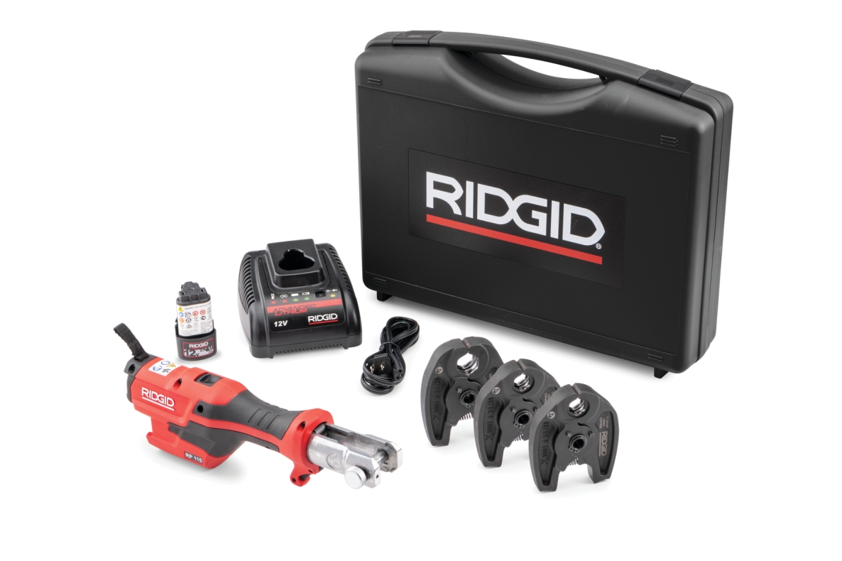 Ridgid 76958 RP115 Sertisseuse 12 V 2,5 Ah + 3 mâchoires V15-22-28