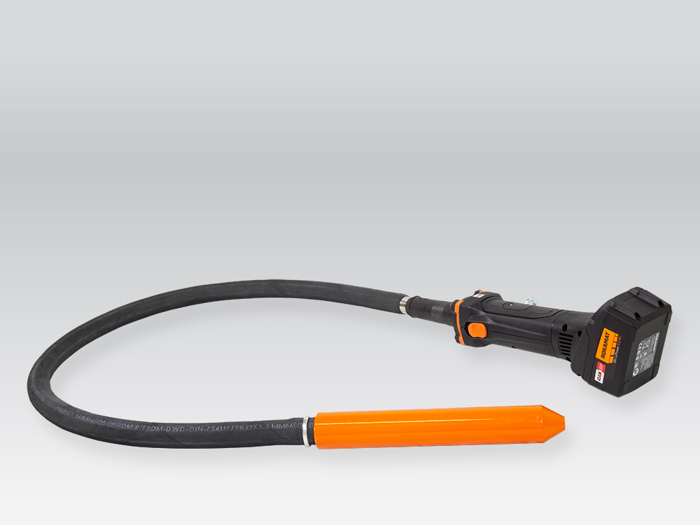 Rokamat 91500-a Vibrateur poker à batterie 200cm 43mm 18V 5.2Ah Li-Ion
