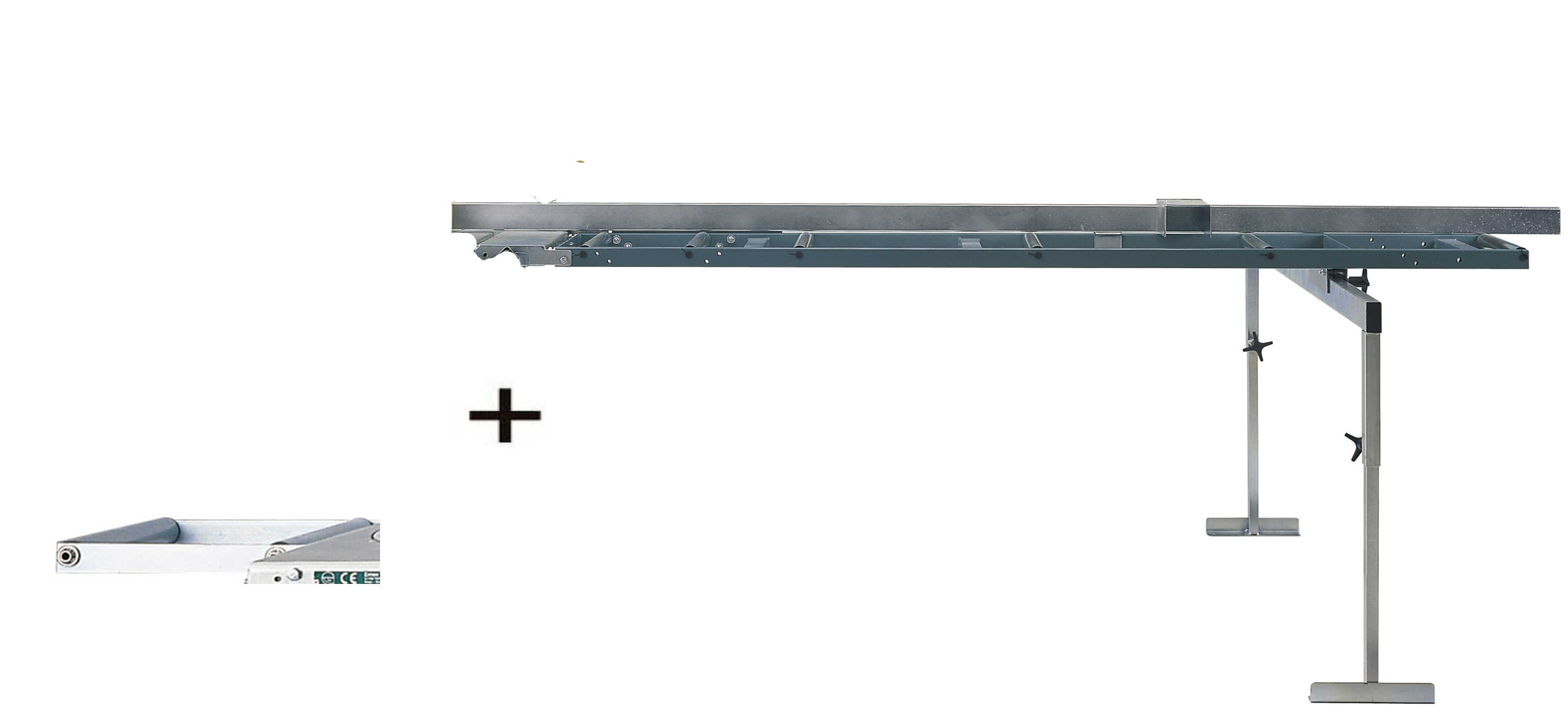 Gjerde 93410 Table de déchargement de 2000 mm avec butée et rouleau 300 x 300 mm 1203/1603