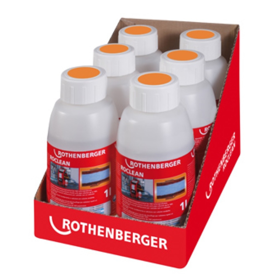 Rothenberger Accessoires 1500000200 Chimie de nettoyage RoClean pour les systèmes de chauffage par radiateurs 6 x 1 ltr.