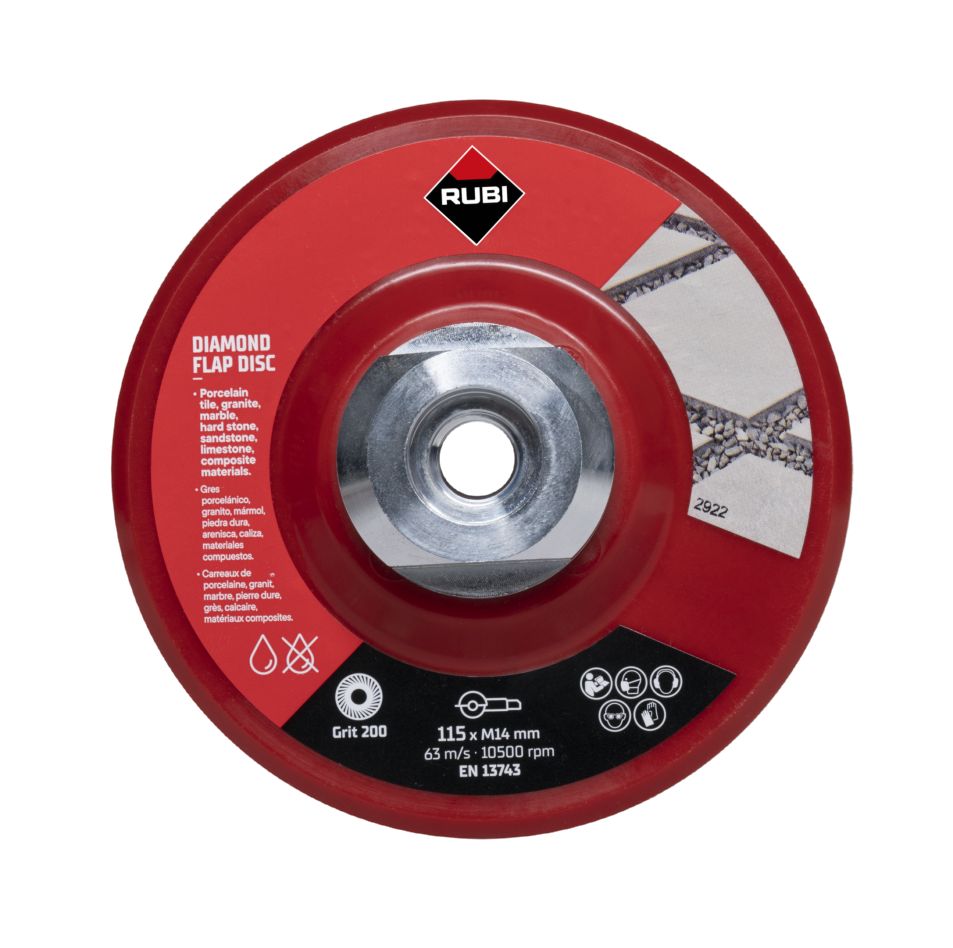 Rubi 32931 Disque à lamelles diamantées Ø115mm grain 200# M14