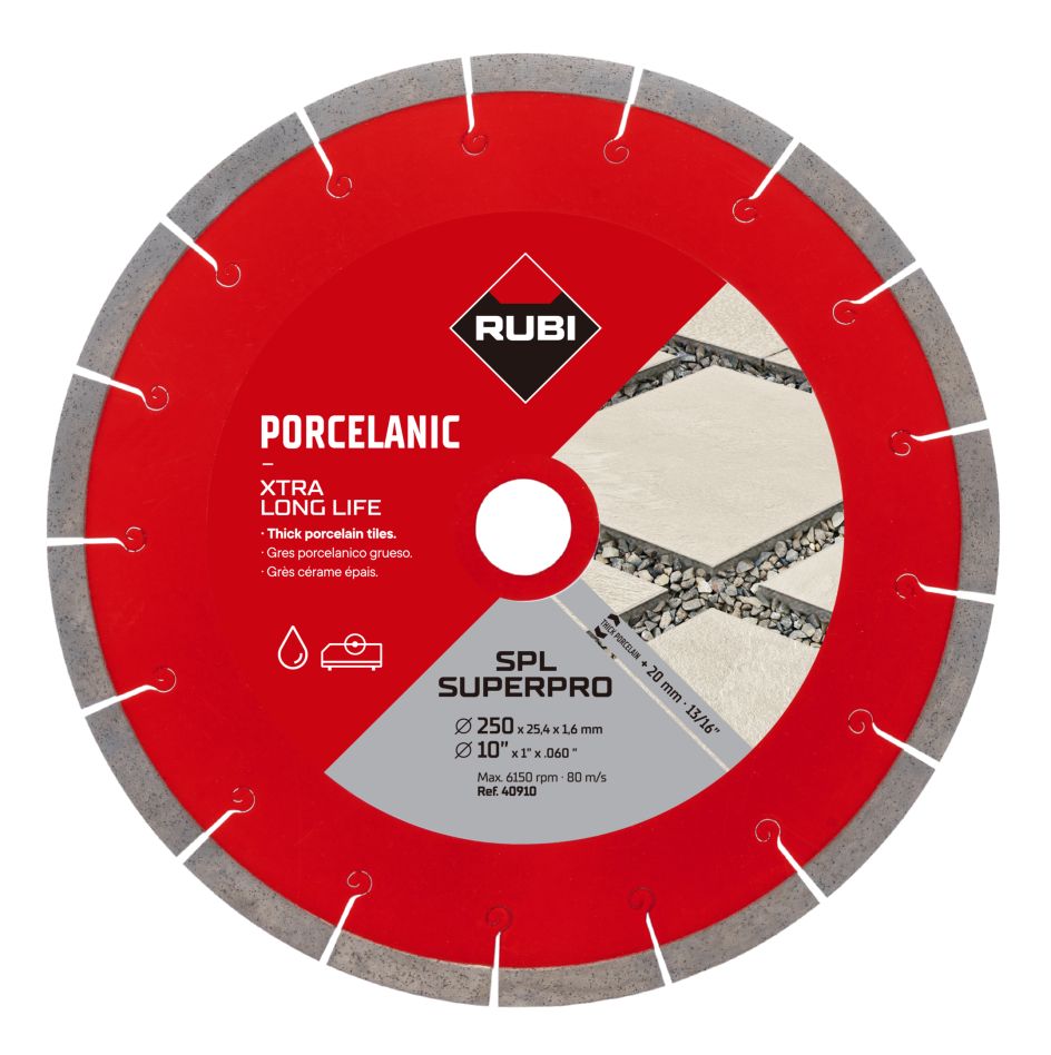 Rubi 40910 J-SLOT SPL-EXT SUPERPRO Lame de scie diamantée 250mm