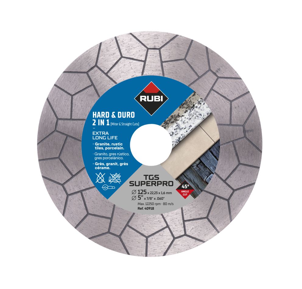 Rubi 40918 TGS-125 SUPERPRO TURBO VIPER Lame de scie diamantée 125x22.2x1.6mm