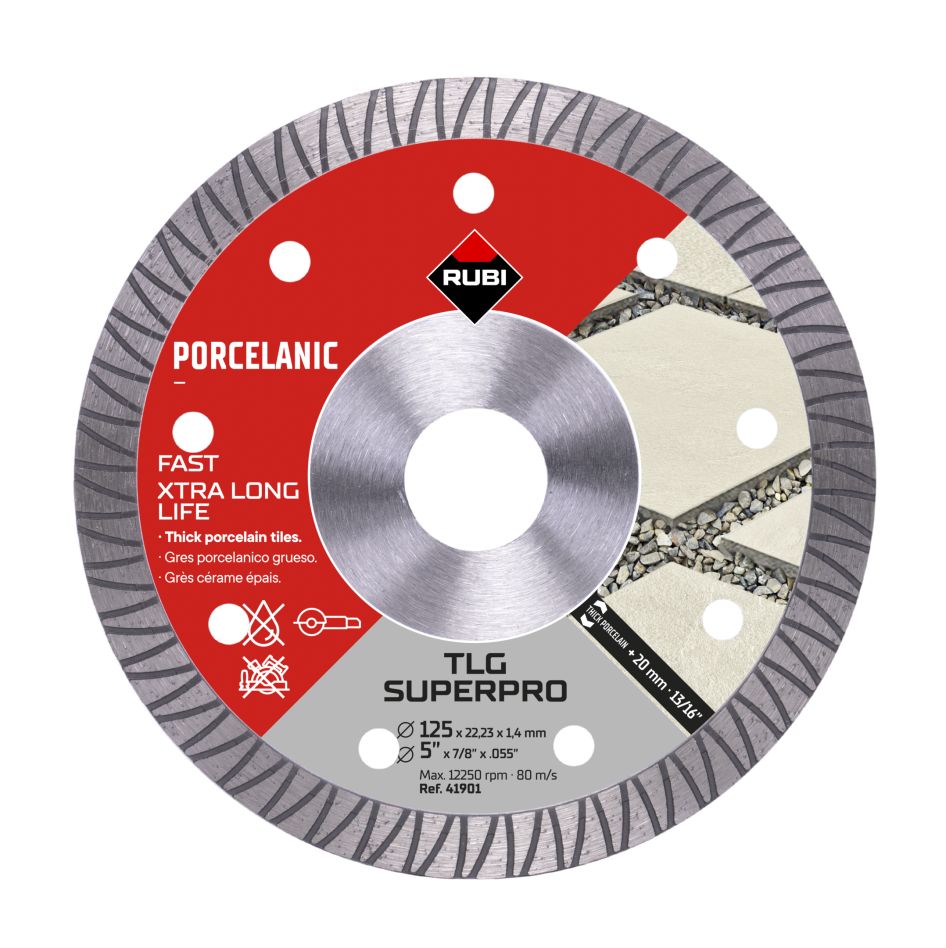 Rubi 41901 TLG-125 SUPERPRO Lame de scie diamantée pour grès cérame -Turbo