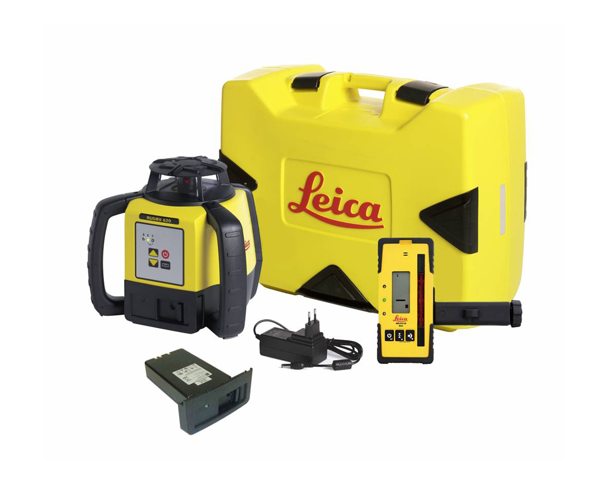 Leica 6005986 Rugby 620 Laser de construction autonivelant + Rod Eye 160