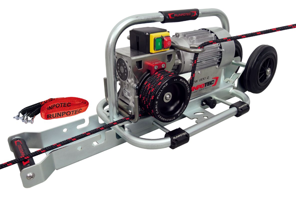 Runpotec 10138 Treuil CW 800E avec chariot et sangle d'arrimage
