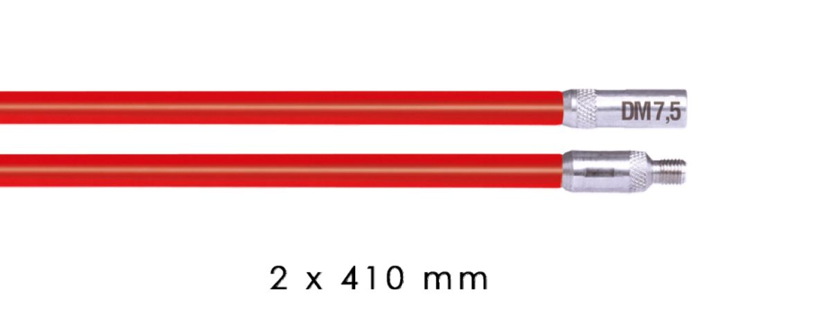 Runpotec 20881 Bâtons de passage rouge 7,5 mm 2 x 410 mm