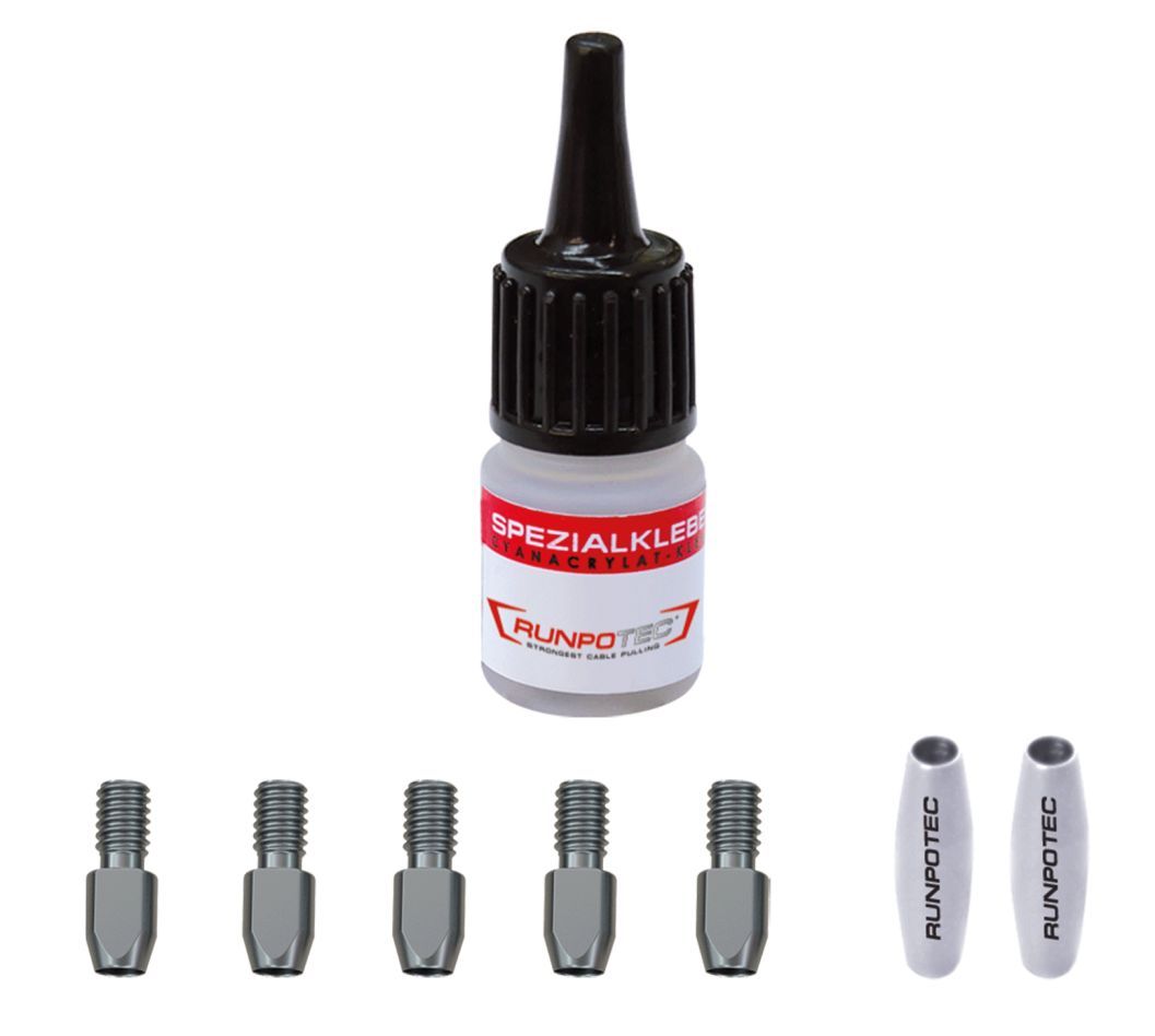 Runpotec 20951 GF3 SLIM Kit de réparation Ø 3mm ressort de traction en fibre de verre, 8 pièces