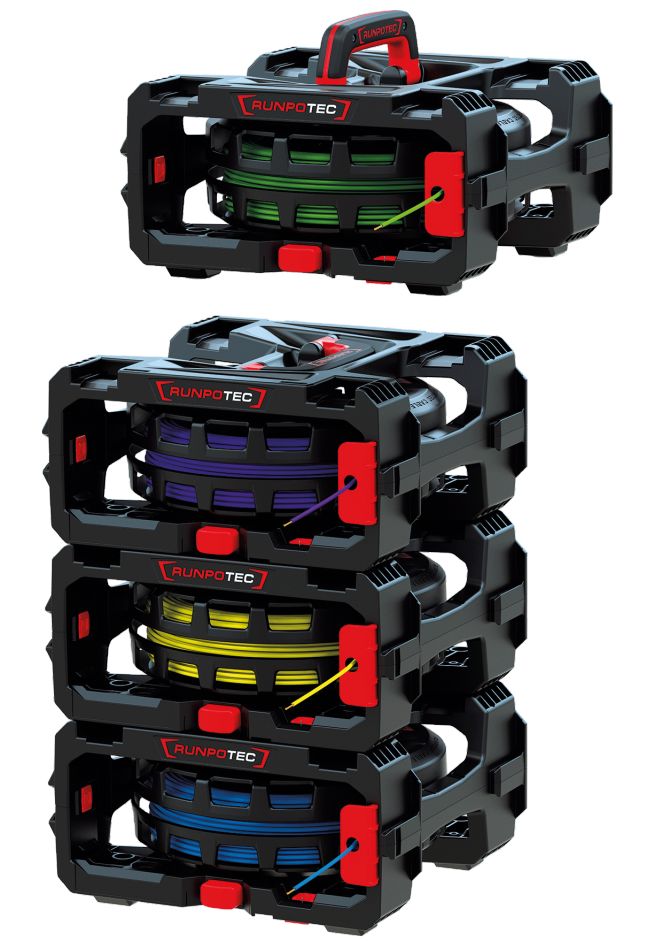 Runpotec 10216 Distributeur de câbles CB 260 Boîte à câbles 4 pièces