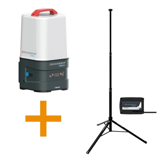 Scangrip 49.0534 Ensemble de projecteurs Area 10 Connect avec câble d'alimentation et support