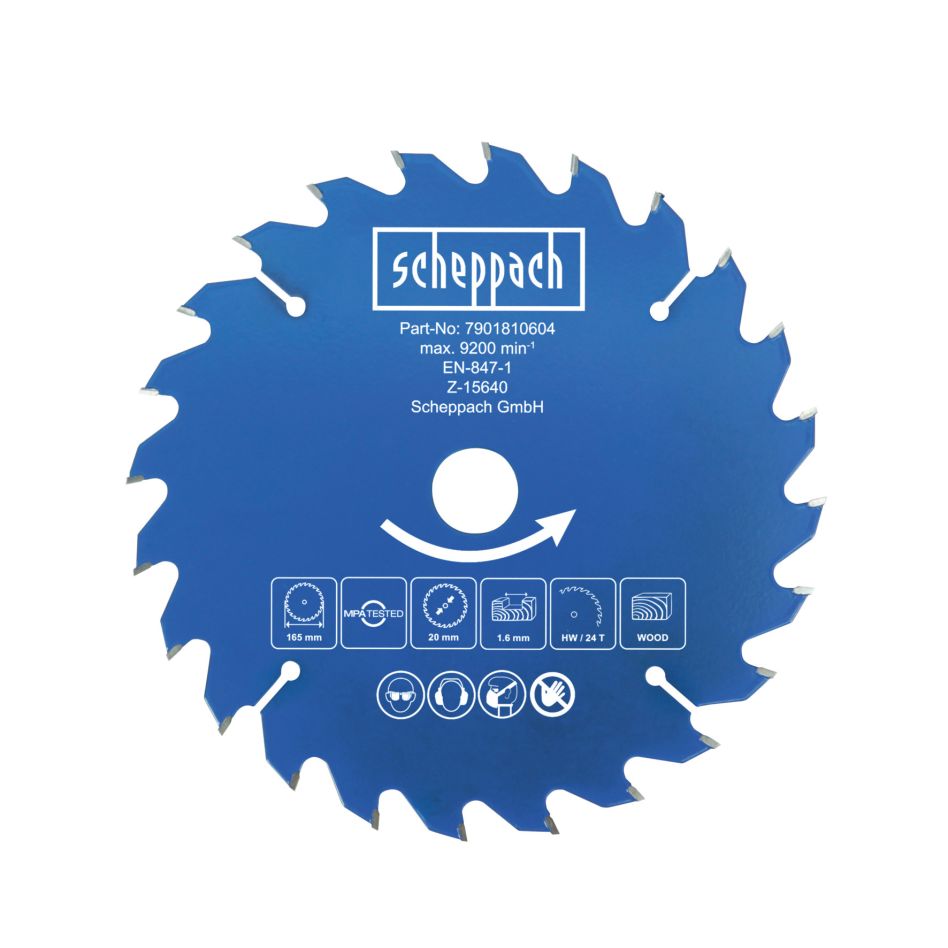 Scheppach 7901810604 Lame de scie circulaire Ø165 24 dents