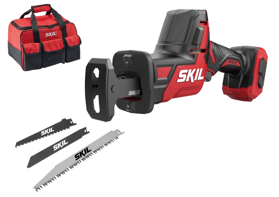 SKIL SW1E3475FA Scie à guichet 20V Compact brushless hors batteries et chargeur en sac + 3 lames de scie