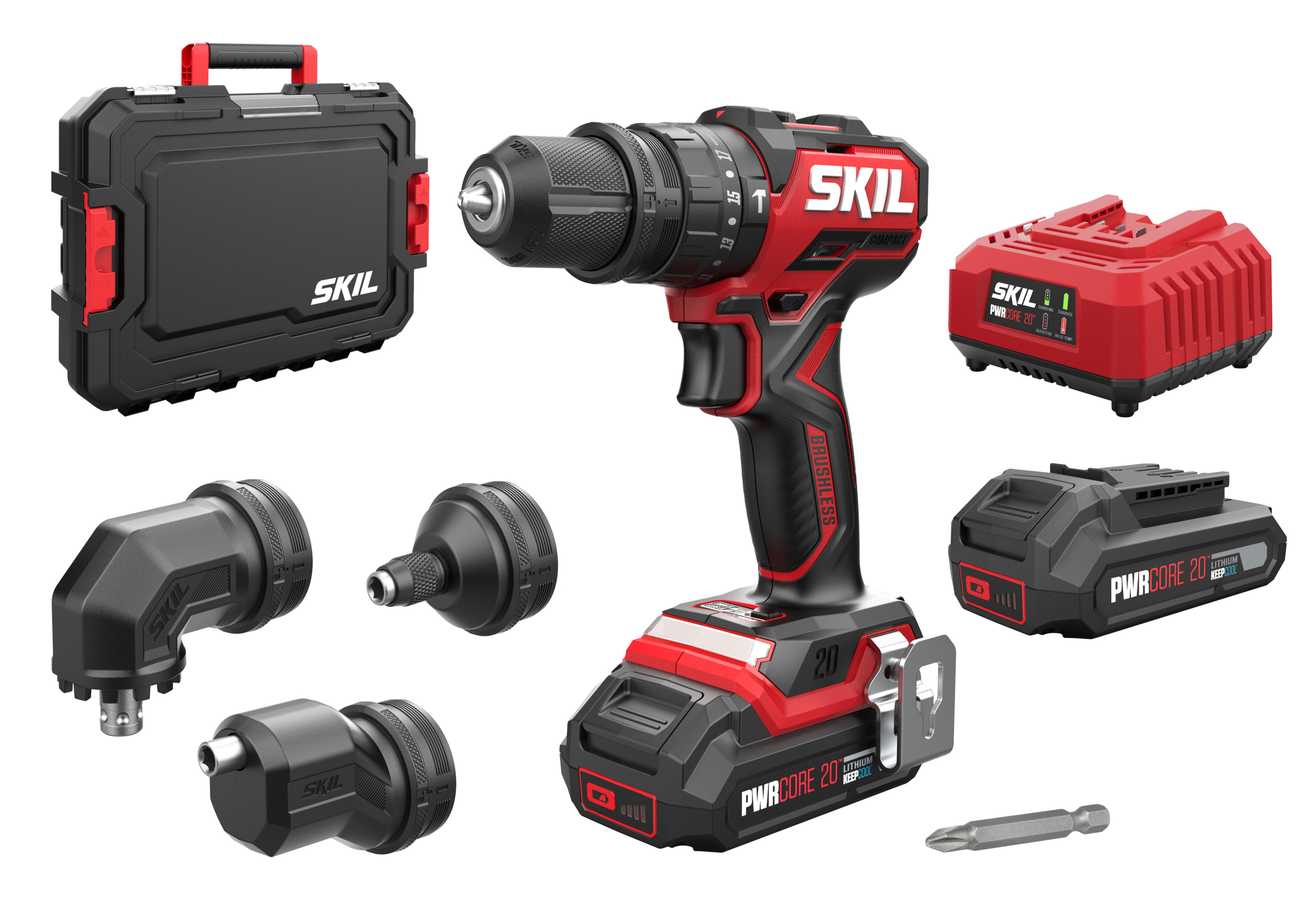 SKIL CD1E3076HC Marteau perforateur sans fil avec accessoires interchangeables Compact brushless 60Nm 20V 2.0Ah Li-Ion en coffret