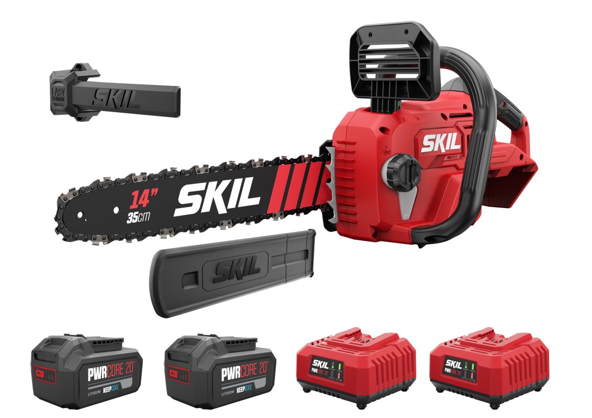 SKIL GS1E0541BA Accu Chainsaw 35cm brushlesss 2x 20V 4.0Ah battery and charger in box