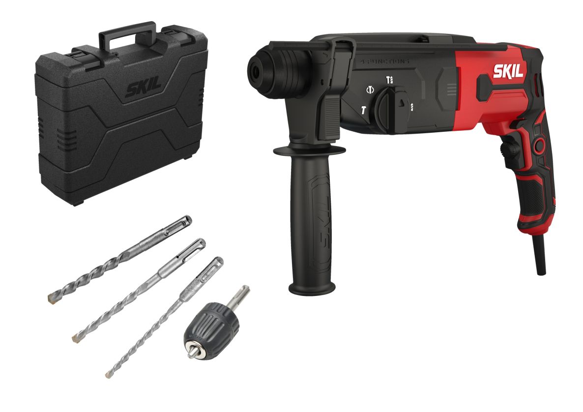 SKIL RH1E1770GA Perceuse / marteau burineur SDS-plus 850W 2.8 J en mallette + adaptateur SDS+ et 3 mèches SDS-plus