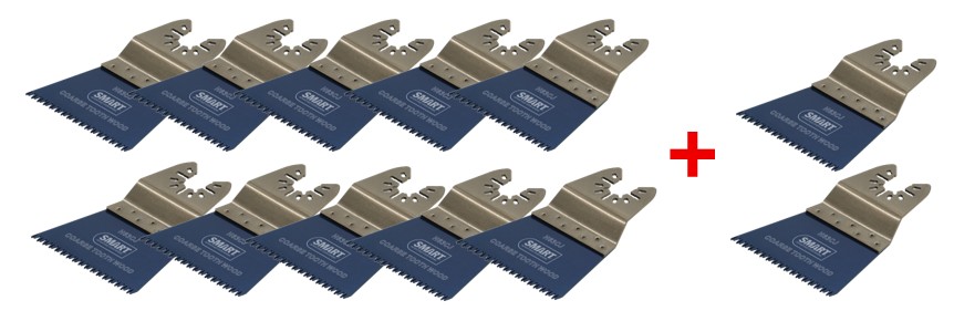 Smart Blades H63CJ10+2 Jeu de lames de scie multi-outils Lames en bois japonaises en forme de dents 63mm + 2 lames de scie supplémentaires dans SMARTBoX