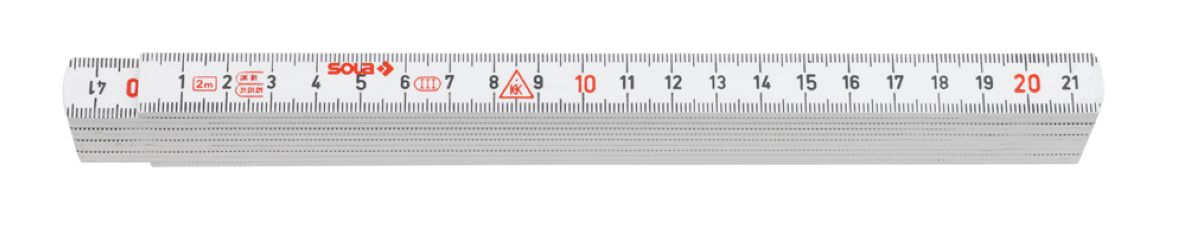 Sola 53030201 HK2/10W Règle pliante en plastique 2m