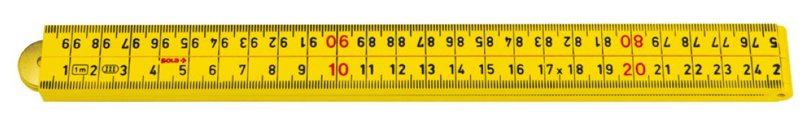 Sola 53035101 HK1/4/G12 Règle pliante en plastique 1m