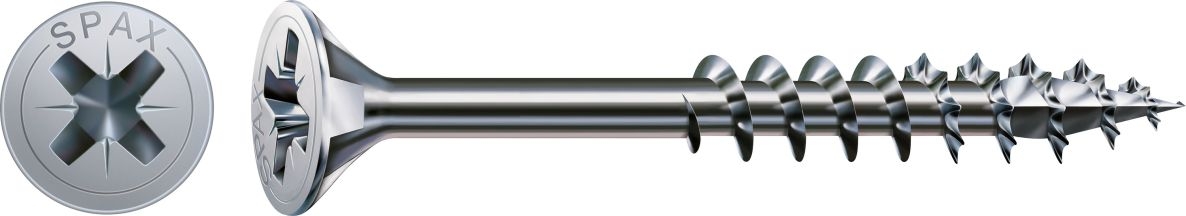 SPAX 1081010500903 Vis universelle 5 x 90 mm, Tête fraisée, Croix PZ2, filet partiel, WIROX - 100ST