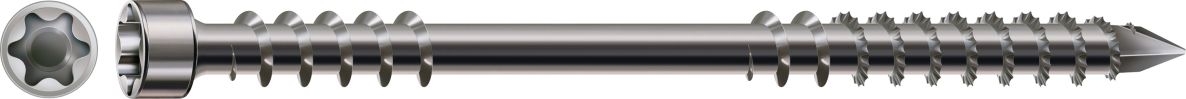 SPAX 0538000801205 Vis à terrasses 8 x 120 mm, Culasse, T-STAR PLUS T40, Filet de fixation, acier inoxydable A4 - 50ST