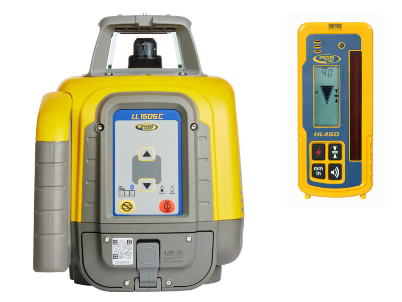 Spectra Physics 603423 LL1505C Laser de chantier rouge horizontal/vertical + récepteur HL450