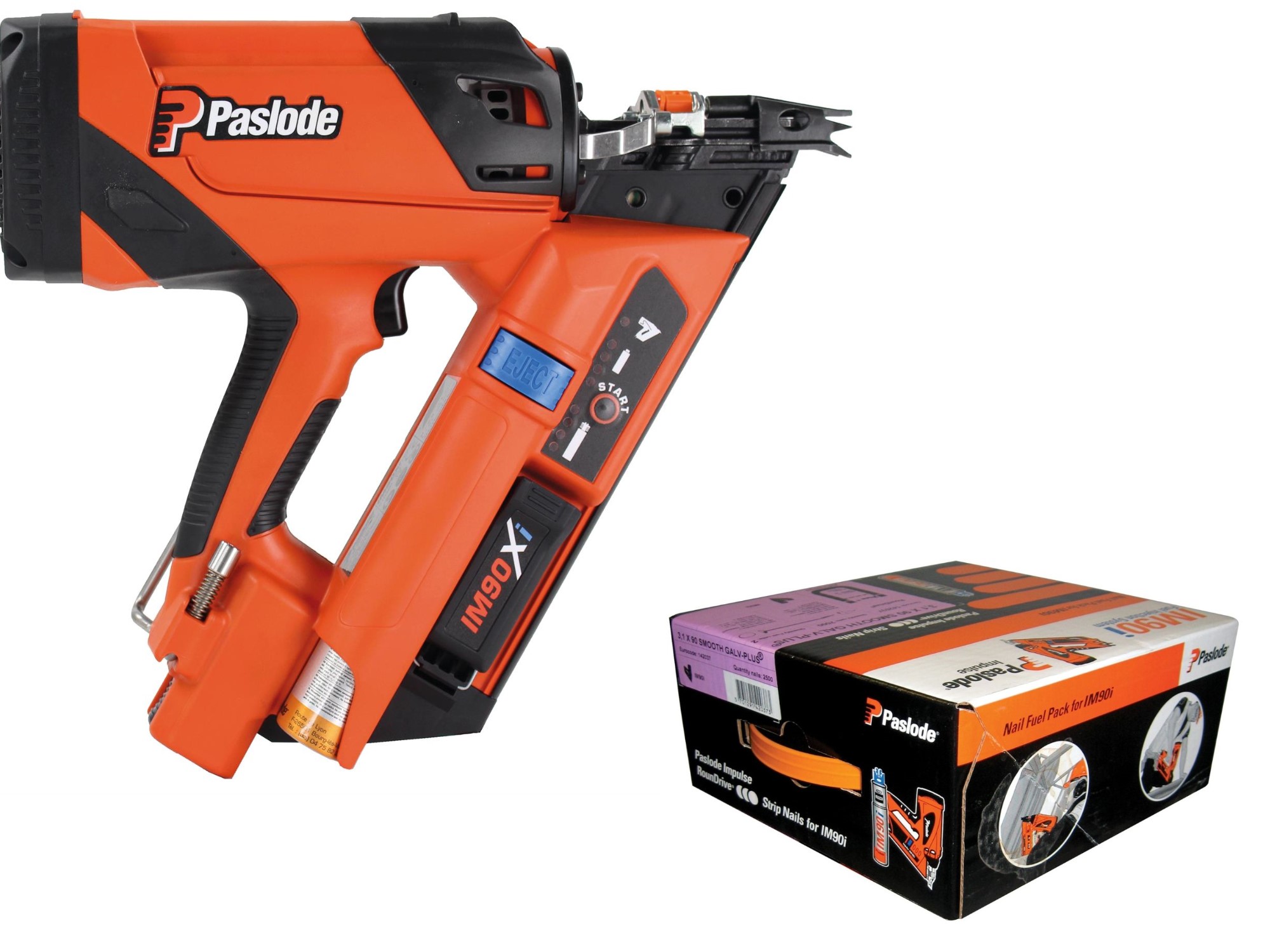 Spit 019710/142007 Impulse IM90XI marteau de tir 50-90 mm + clou en bande 2.8 x 51 anneau galva RounDrive (cartouches de gaz incluses) 3750 pi&egrave;ces