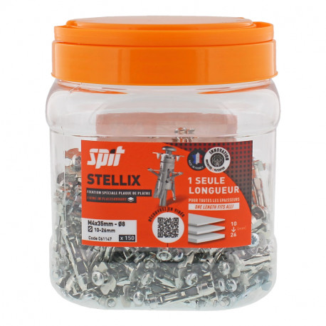 Spit Fixations 060143 Cheville murale creuse Stellix avec vis M4/35 150 pcs en boîte