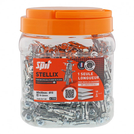 Spit Fixations 061148 Cheville murale creuse Stellix avec vis M5/35 150 pcs en boîte