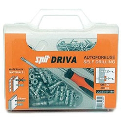 Spit Fixations 074180 DRIVA TP12 Cheville pour plaque de plâtre + vis, tête plate, en boîte de 200 pcs