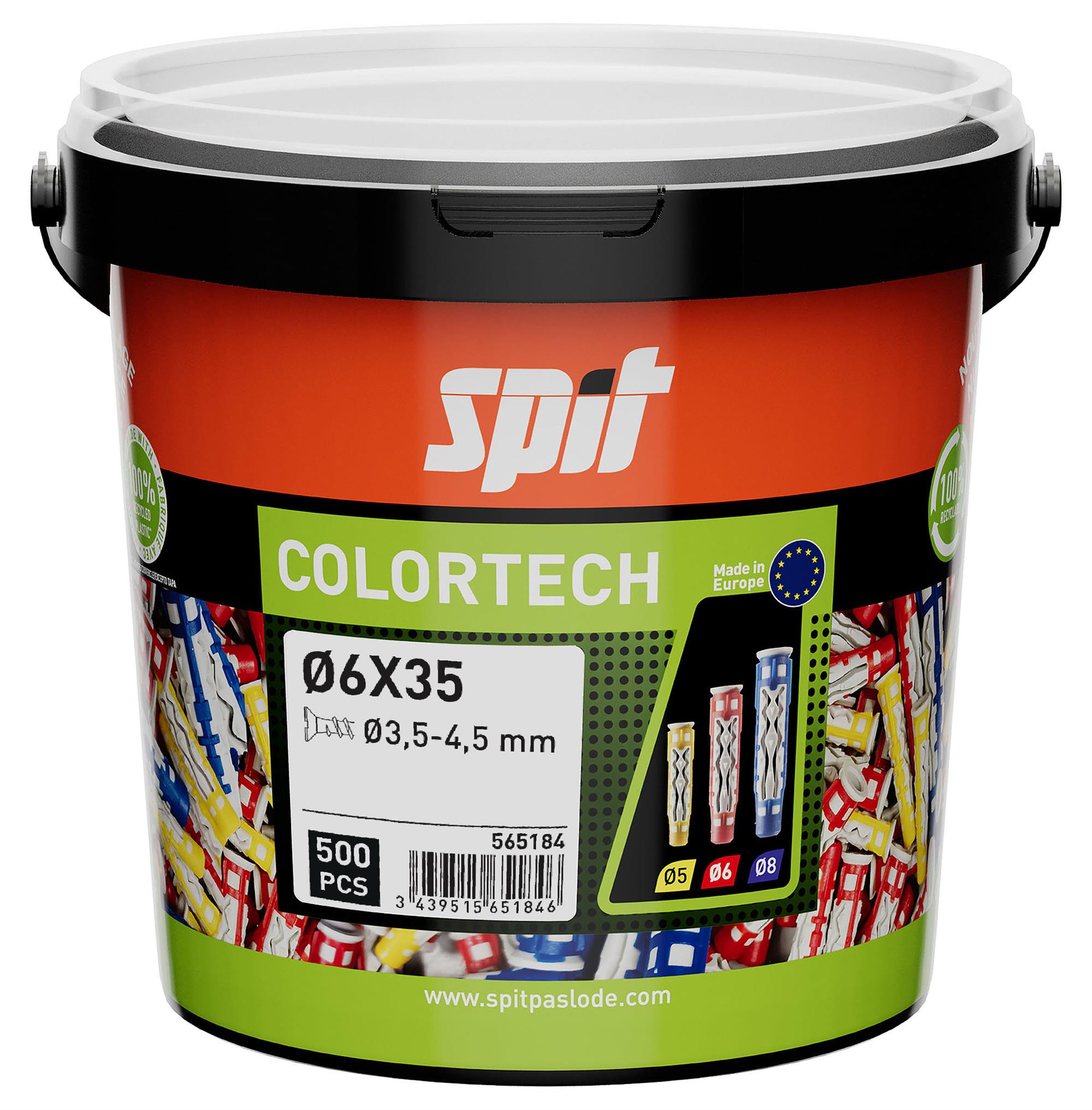 Spit Fixations 565184 ColorTech Universal plug 6x35 500 en seau