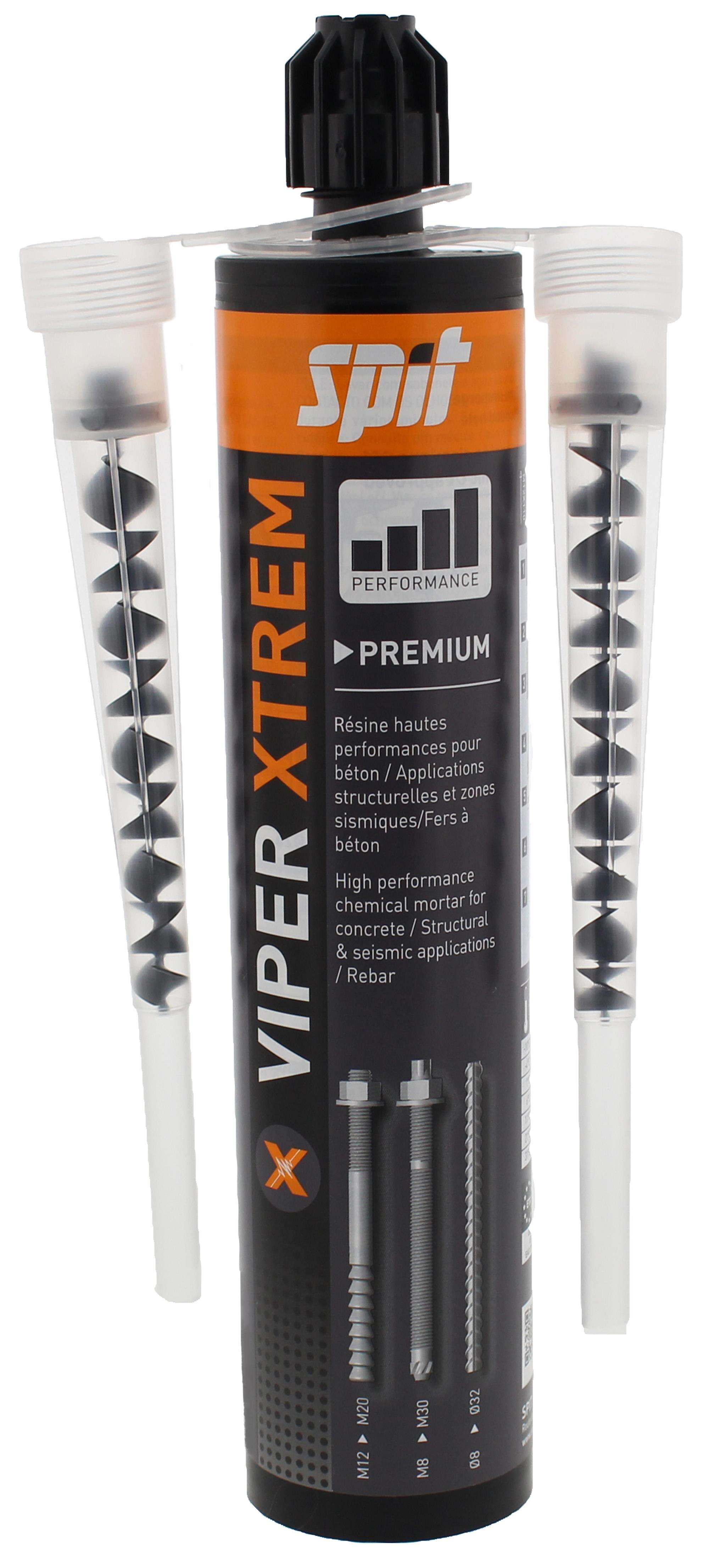 Spit Fixations 695910 Ancre chimique Viper 410ml 15 pièces avec pompe dans une boîte