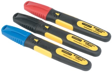Stanley 0-47-315 FatMax Marker Pen Rouge/Noir/Bleu (x3)