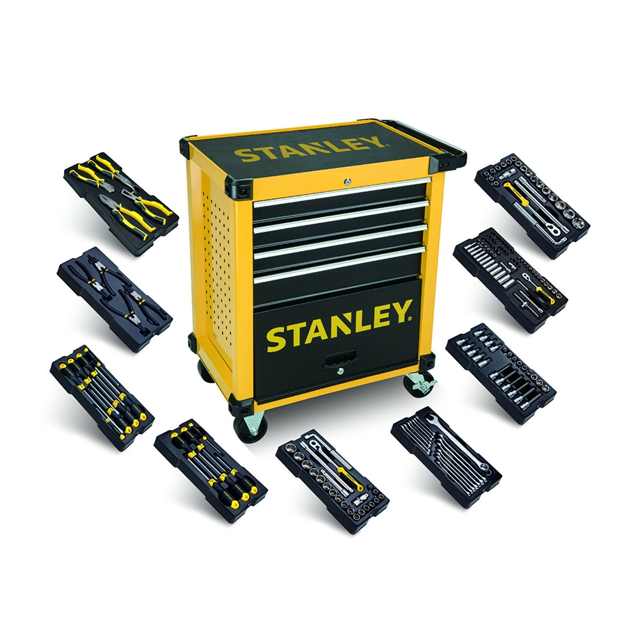 Stanley STHT0-80442 Chariot à outils Transmodule 4 tiroirs remplis de 9 modules !