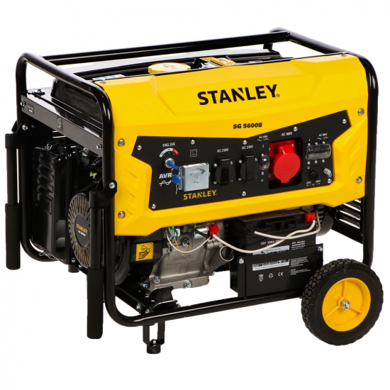Stanley 604800080 SG 5600B Petrol Generator AVR 5.0 kW 400V