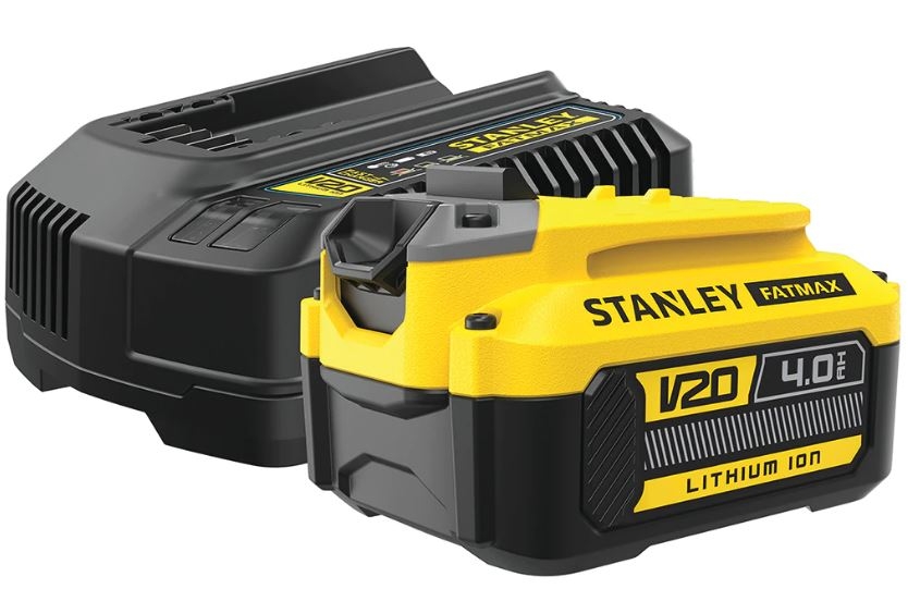 Stanley SFMCB14M1 Fatmax V20 Kit de démarrage 1x Batterie 18V 4.0 Ah + Chargeur de batterie