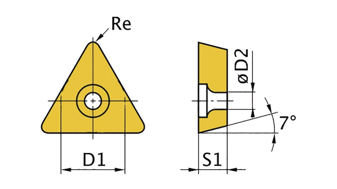 Optimum 713441762 TCMT110204 Plaque de coupe triangulaire externe/interne