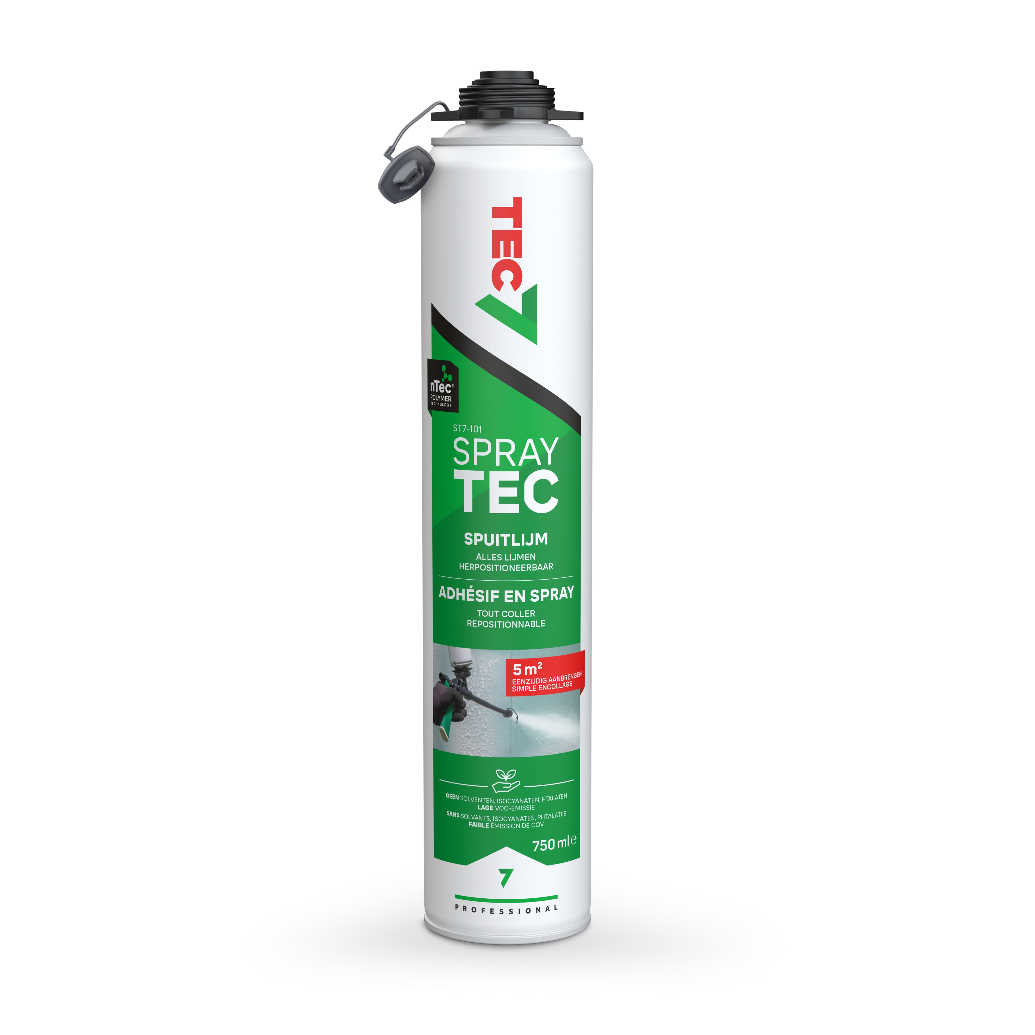 TEC7 530001000 ST7-101 SprayTec Colle polymère pour grandes surfaces aérosol 750ml