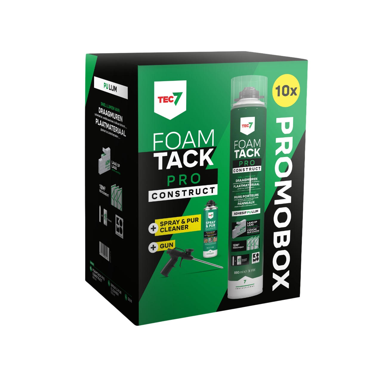 TEC7 670996000 FoamTack Pro Construct Combipack mousse adh&eacute;sive
