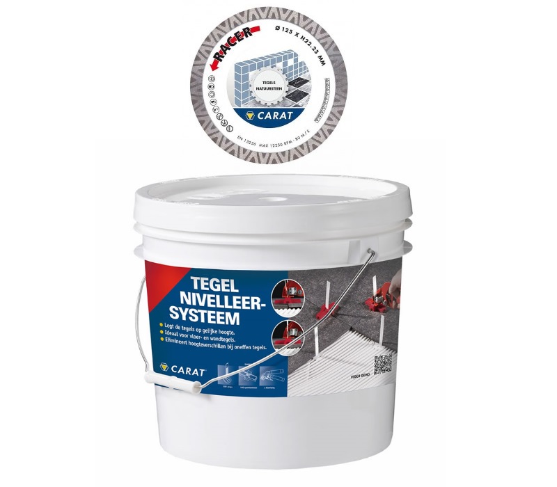 Carat Tegelzetters toolkit 1 lame de scie diamantée Racer 125mm + set de mise à niveau