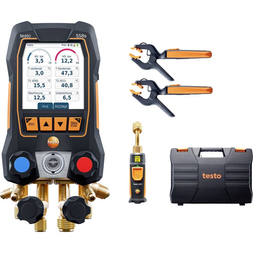 Testo 0564 5582 558s - Smart vacuum set Collecteur numérique avec sondes de température et de vide sans fil