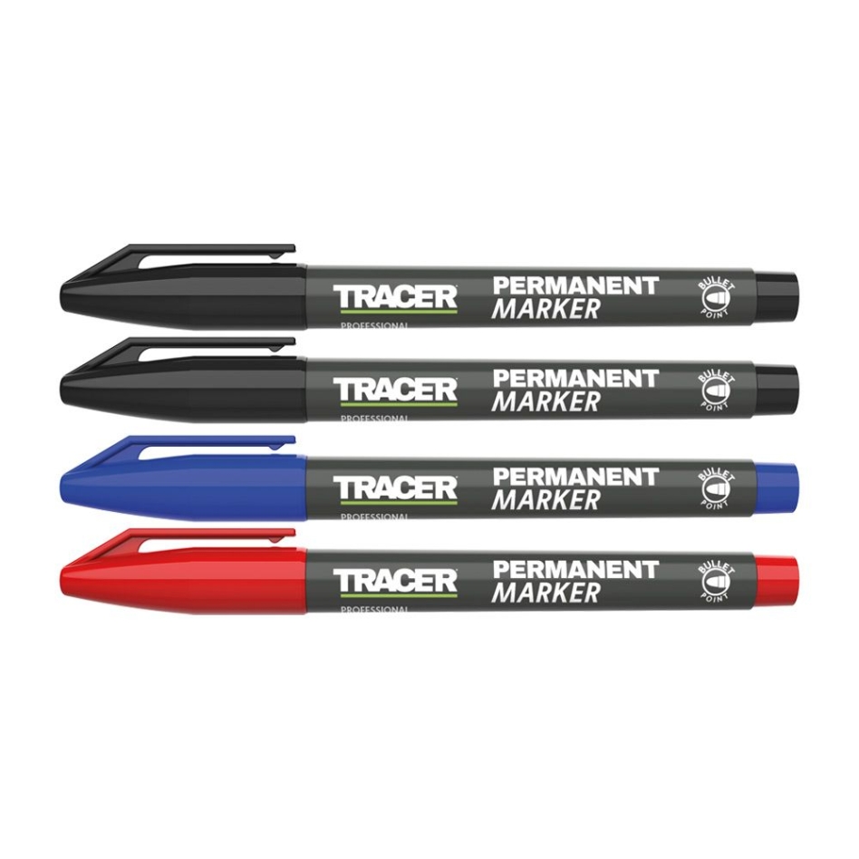 Tracer APMK1 Set de marqueurs permanents Noir/Bleu/Rouge