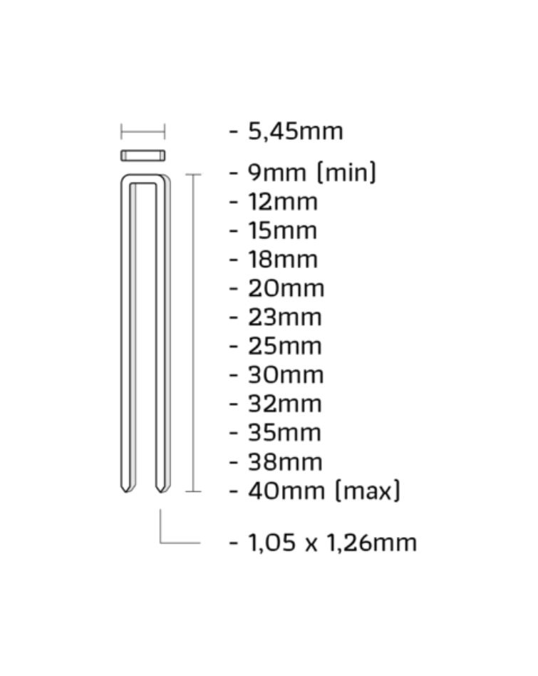 Union E-18CHHM E-not galvanisé goldlook longueur 18mm 8000pcs