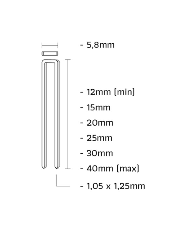Union EB20CRHM E-notch acier inoxydable trempé longueur 20mm 8000pcs